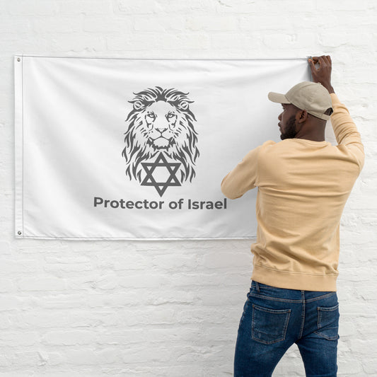 The Lion Protector of Israel Flag