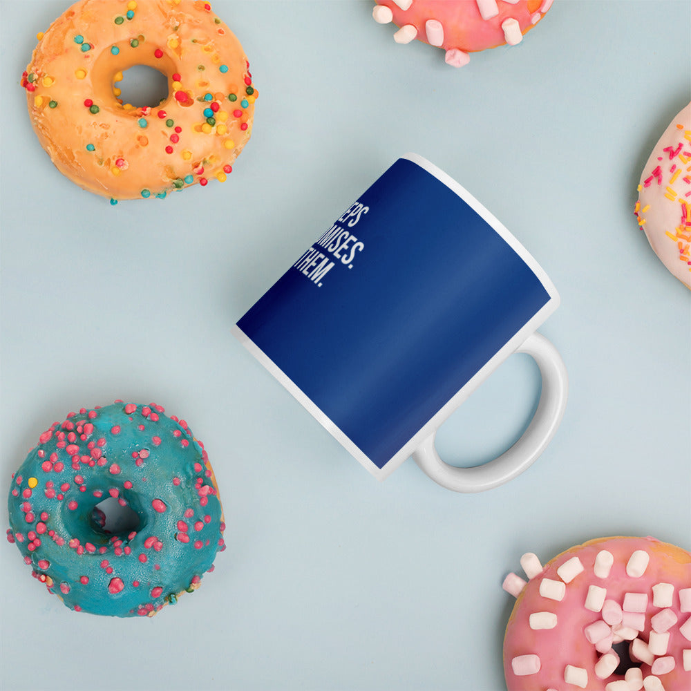 God Keep His Promises Blue Glossy Mug